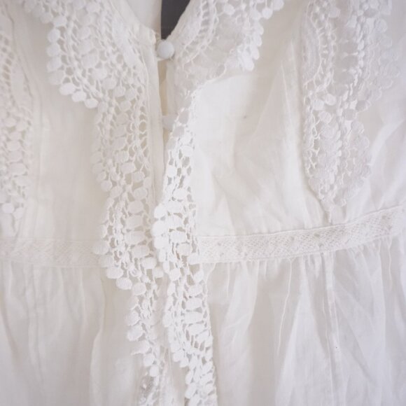 Abercrombie & Fitch White Lace Peplum Tank Top Cottagecore Feminine Dainty S - Picture 4 of 13